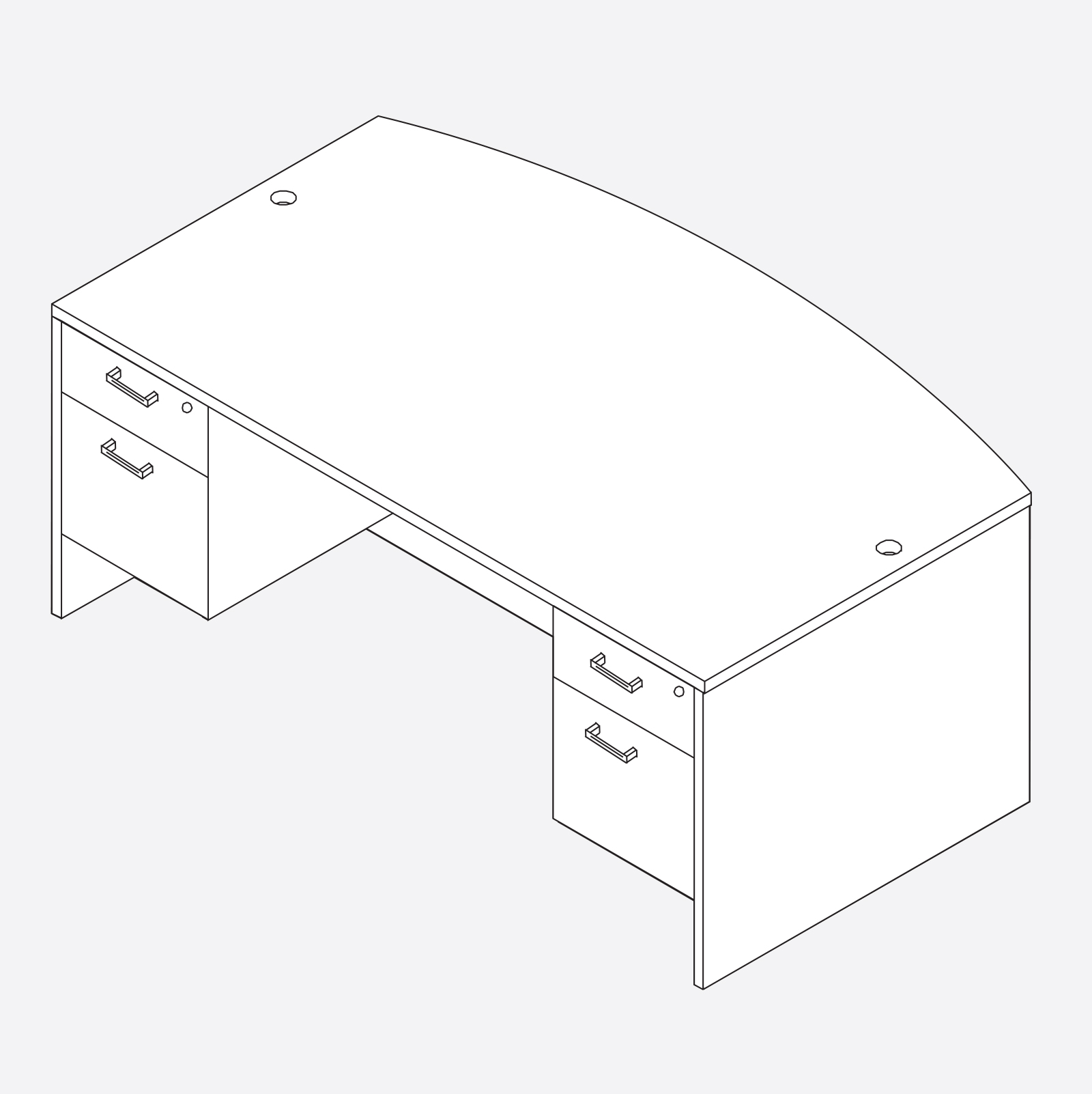BowFront Double Pedestal Suspended 1